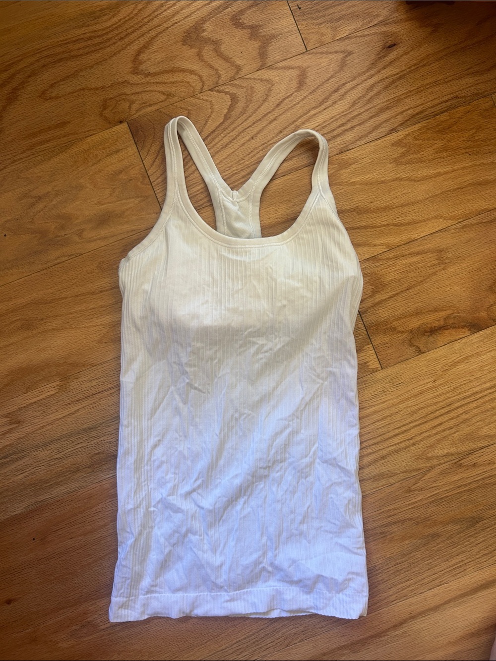 Lululemon Classic White Ribbed Racerback Tank Top